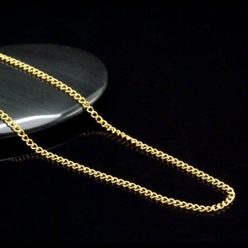 18K Gold GF Curb Link Chain 22” 2mm